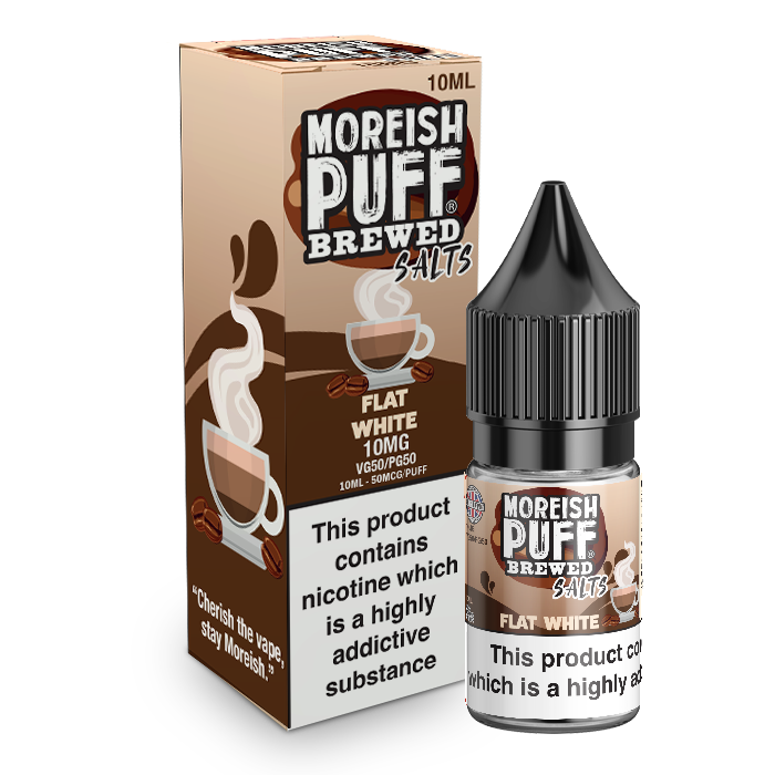 Moreish Puff Salts Flat White 10ml Nic Salt-10mg