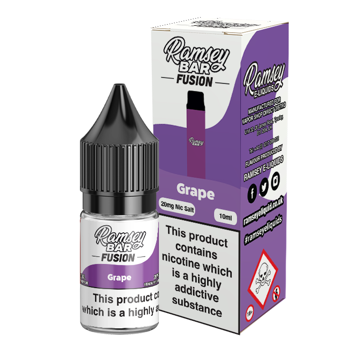 Ramsey Bar Fusion Grape 10ml Nic Salt-10mg