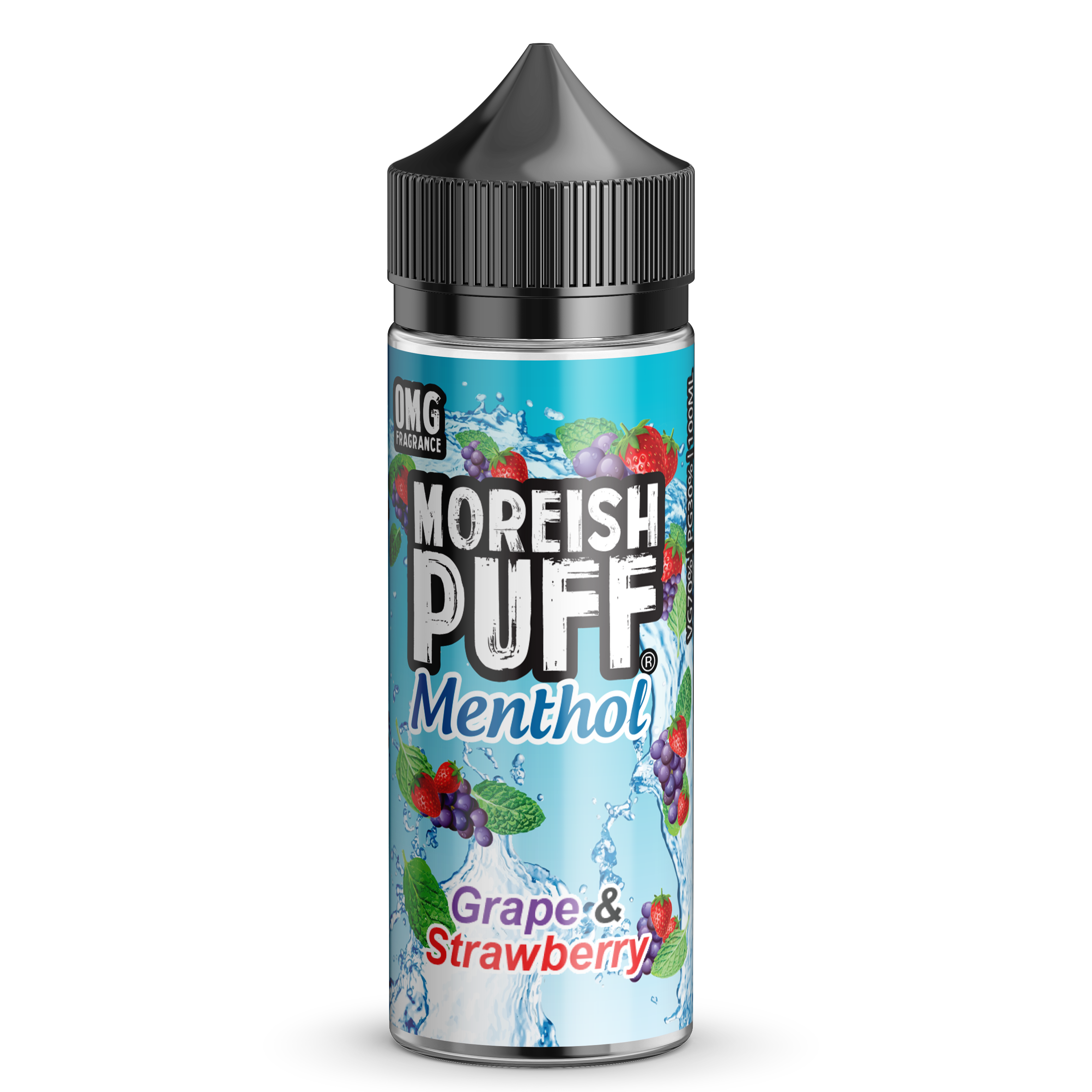 Moreish Puff Menthol Grape & Strawberry 0mg 100ml Short Fill E-Liquid