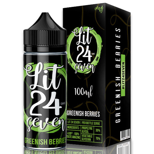 Lit 24 Seven Greenish Berries 0mg 100ml Short Fill E-Liquid (EXP)