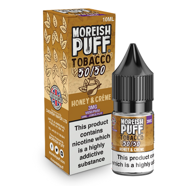 Moreish Puff Tobacco 50/50: Honey and Cream Tobacco 10ml E-Liquid  Vapor  Shop Direct