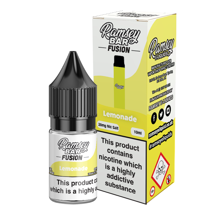 Ramsey Bar Fusion Lemonade 10ml Nic Salt-10mg