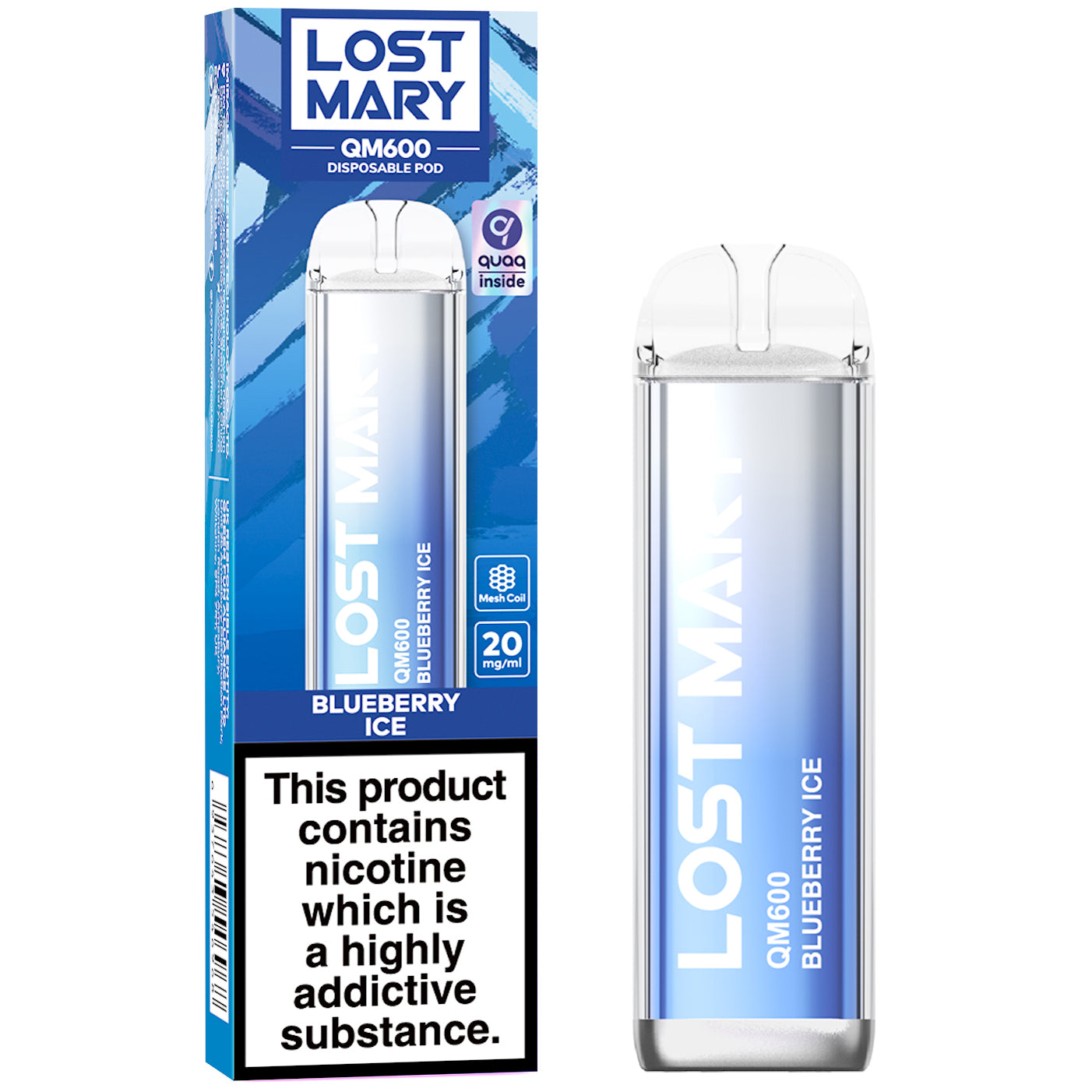 Lost Mary QM600 Blueberry Ice Disposable Vape