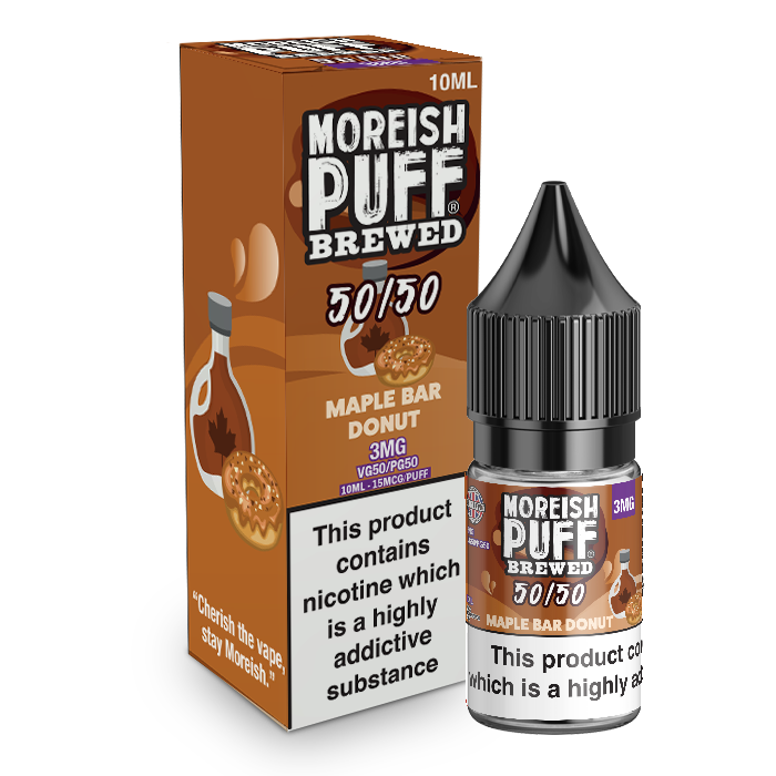 Moreish Puff Brewed 50/50: Maple Bar Donut 10ml E-Liquid-3mg