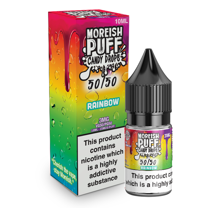 Moreish Puff Candy Drops 50/50: Rainbow Candy Drops 10ml E-Liquid Vapor Shop Direct Moreish Puff Candy Drops 50/50: Rainbow Candy Drops 10ml E-Liquid Vapor Shop Direct
