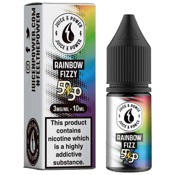 Juice N' Power 50:50 Rainbow Fizzy 10ml E-Liquid-3mg