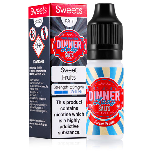 Sweet Fruits E-liquid Nic Salt by Dinner Lady Sweets 10ml 20mg