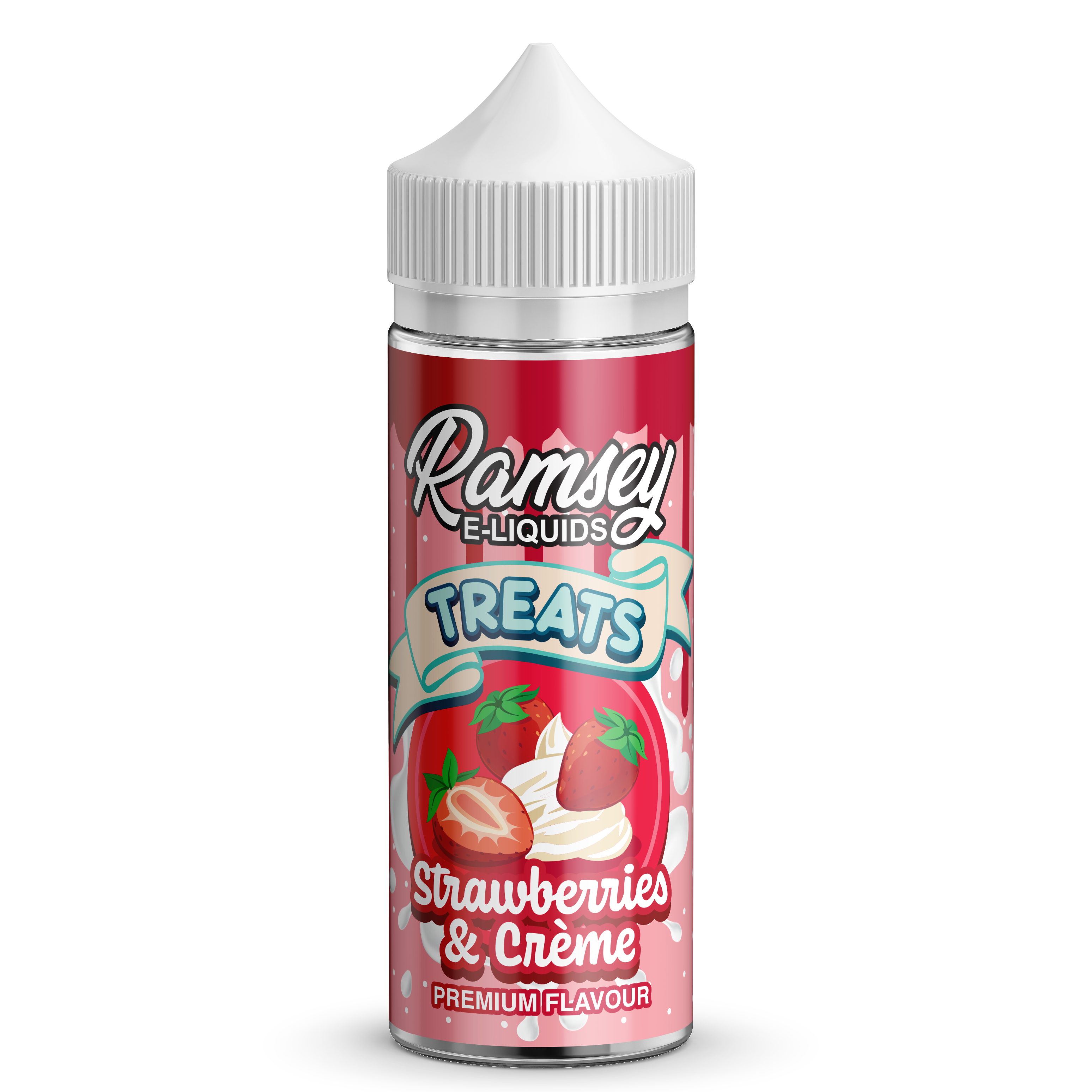 Ramsey E-Liquids Treats Strawberries Cream 0mg 100ml Short Fill E-Liquid