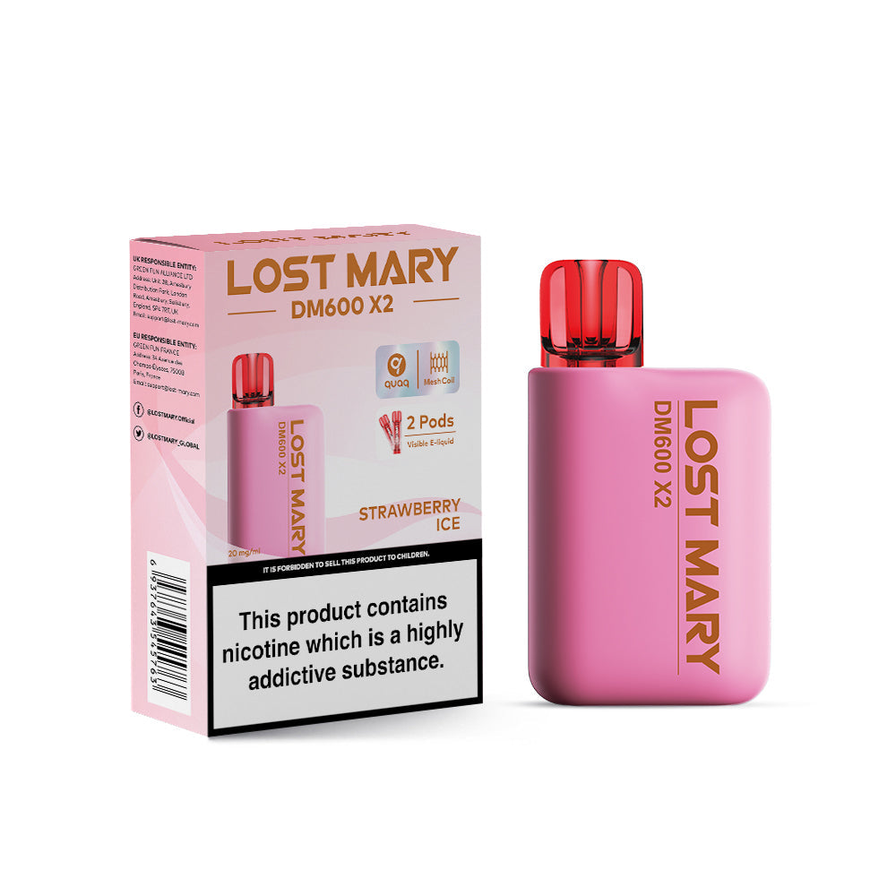 Lost Mary DM600 X2 Strawberry Ice Disposable Vape