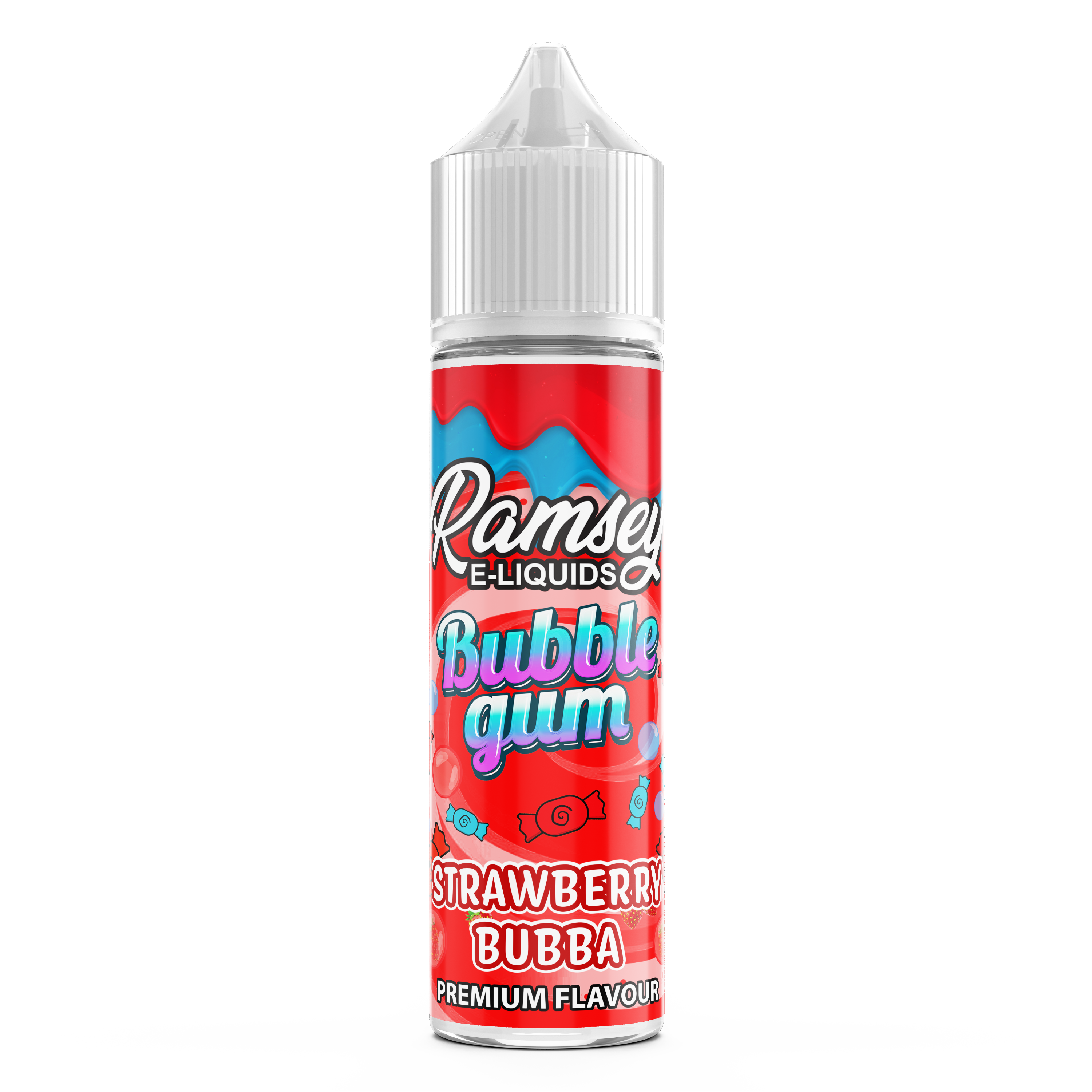 Ramsey E-Liquids Bubblegum: Strawberry Bubba 0mg 50ml Shortfill E-Liquid