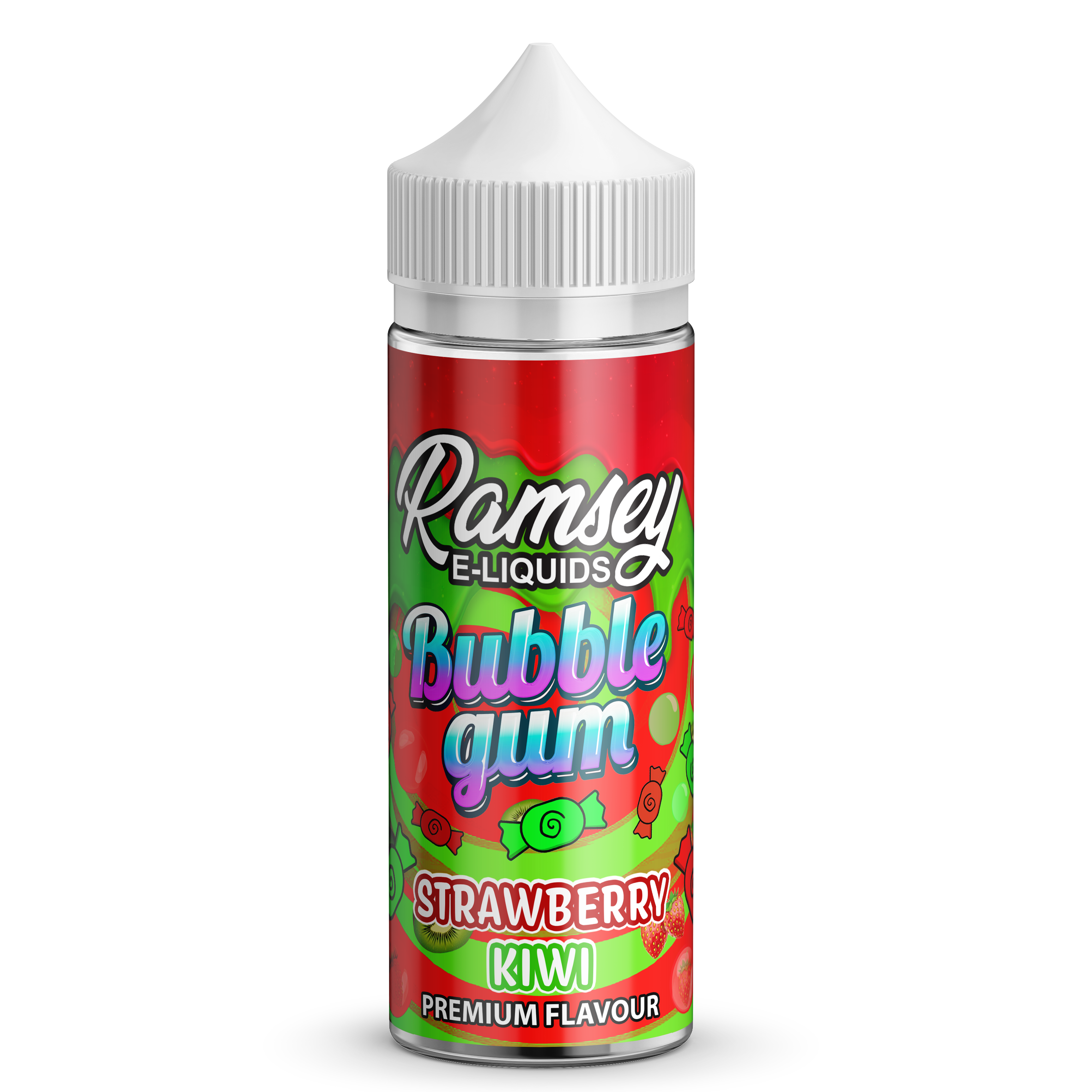 Ramsey E-Liquids Bubblegum Strawberry Kiwi 0mg 100ml Shortfill E-Liquid
