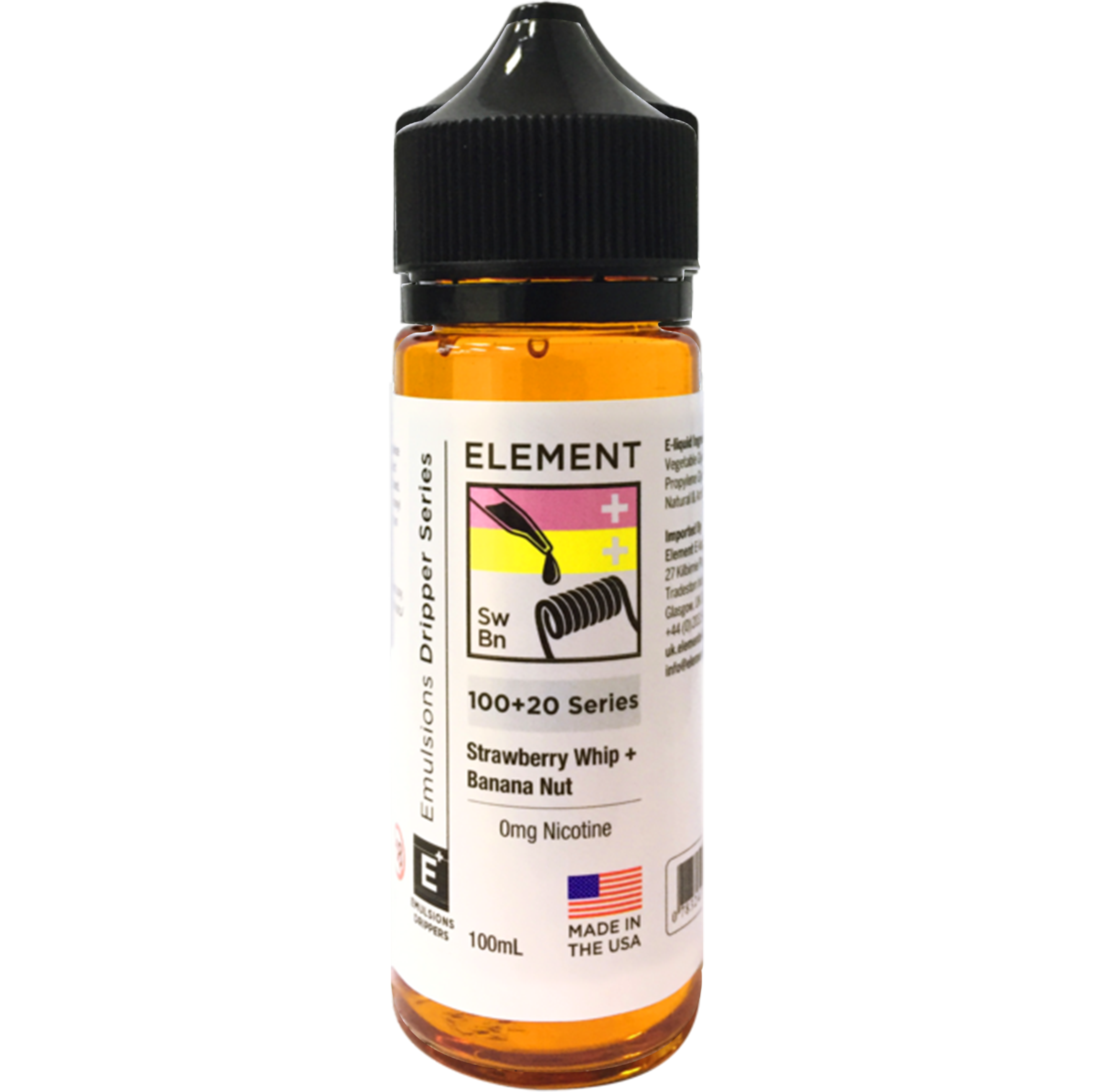 Element Emulsion: Strawberry Whip & Banana Nut 0mg 100ml Shortfill E-liquid