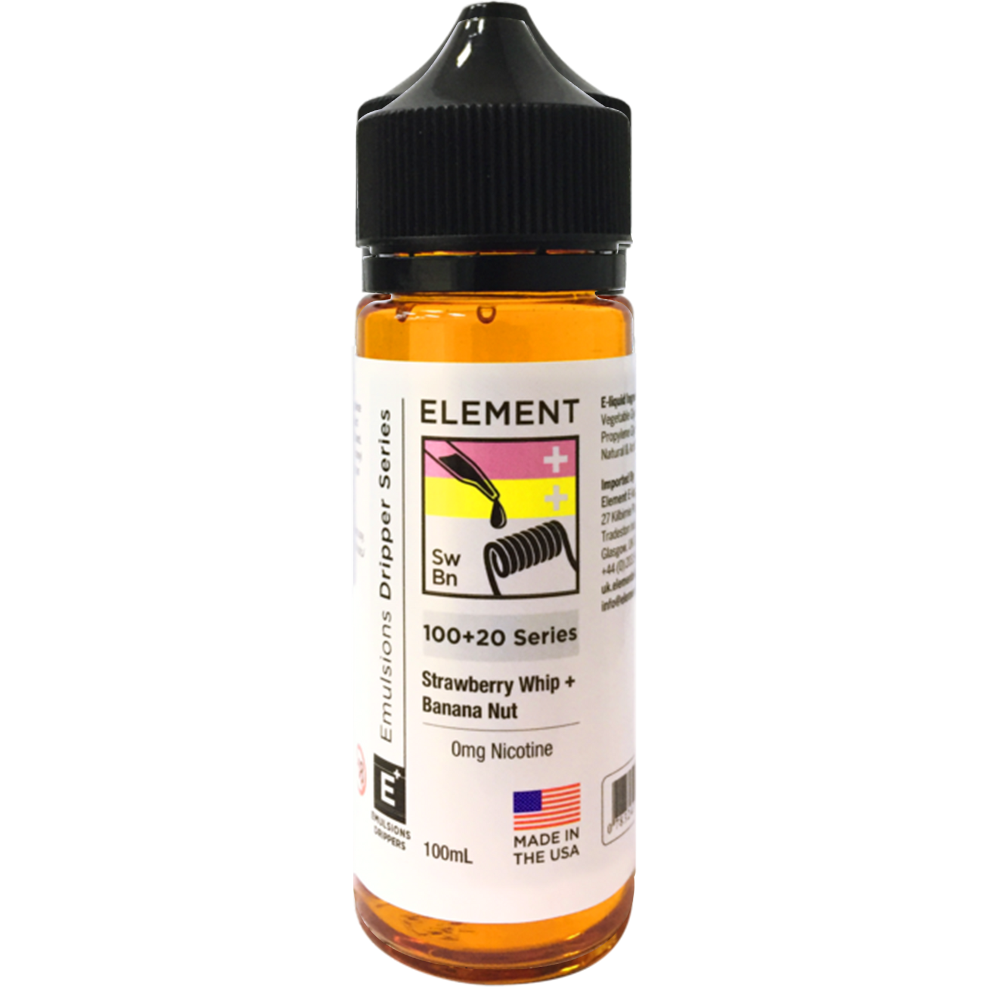 Element Emulsion: Strawberry Whip & Banana Nut 0mg 100ml Shortfill E-liquid