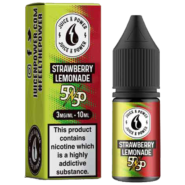 Juice N' Power 50:50 Strawberry Lemonade 10ml E-Liquid-3mg