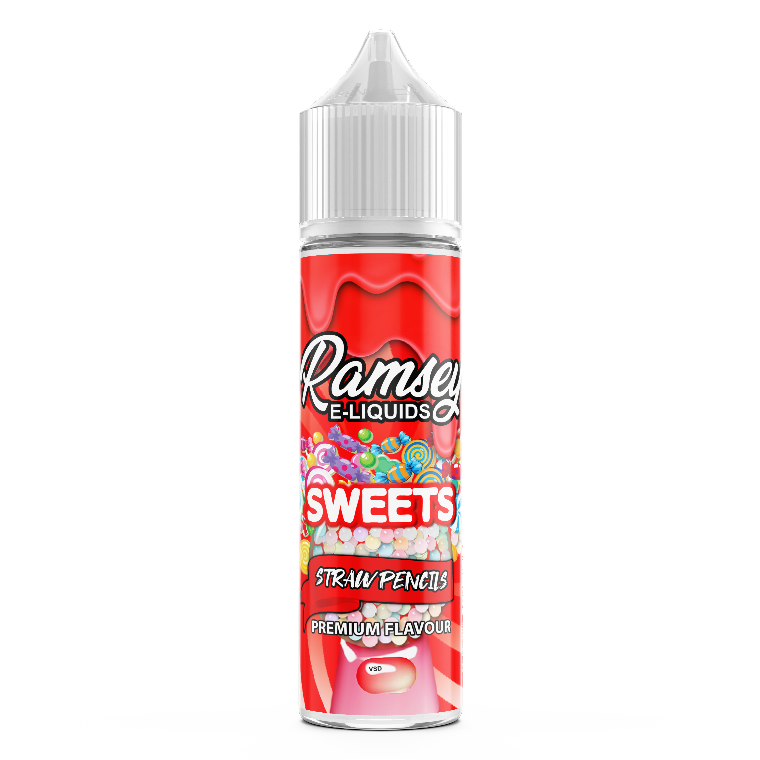 Ramsey E-Liquids Sweets Strawberry Pencils 0mg 50ml Short Fill E-Liquid