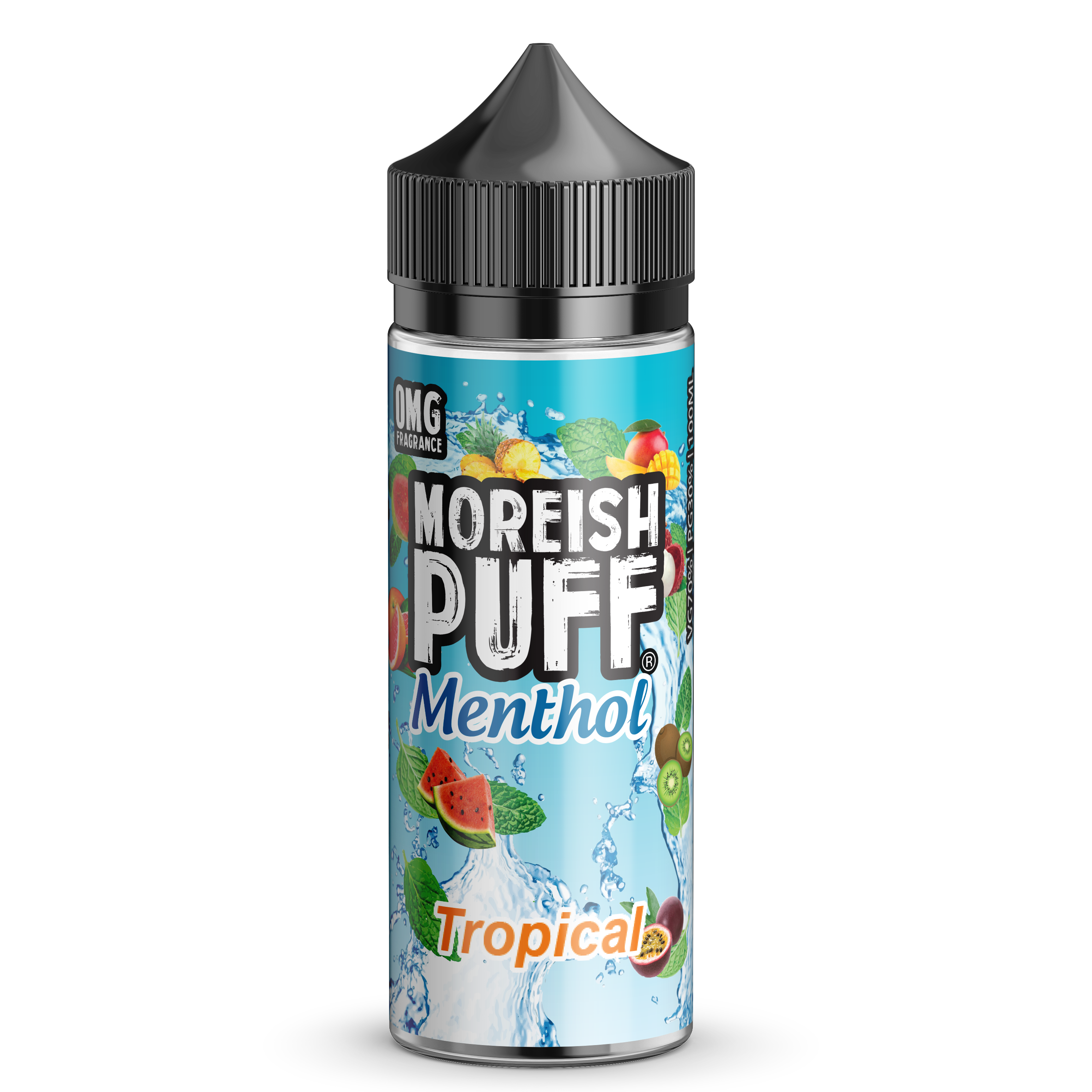Moreish Puff Menthol Tropical 0mg 100ml Short Fill E-Liquid