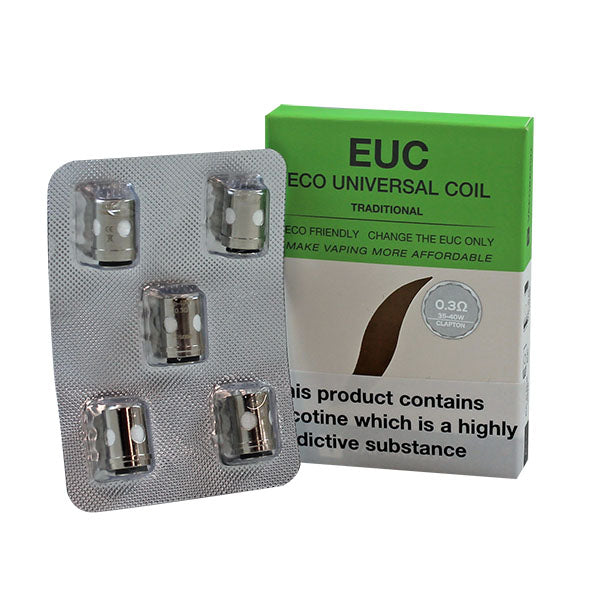 Vaporesso EUC Universal Traditional Replacement Coils 5 Pack (1 Sleeve Included)-0.3ohm