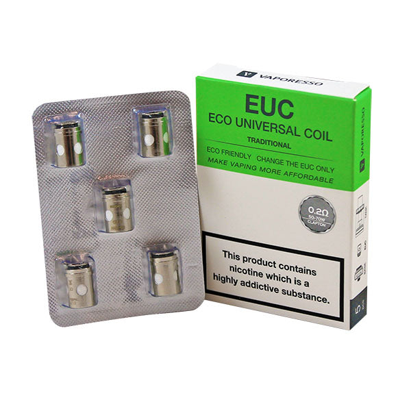 Vaporesso EUC Universal Traditional Replacement Coils 5 Pack (1 Sleeve Included)-0.4ohm