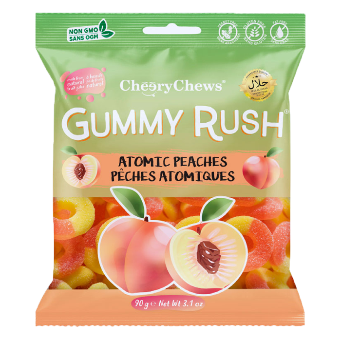 Cheery Chews Gummy Rush Atomic Peach 90g
