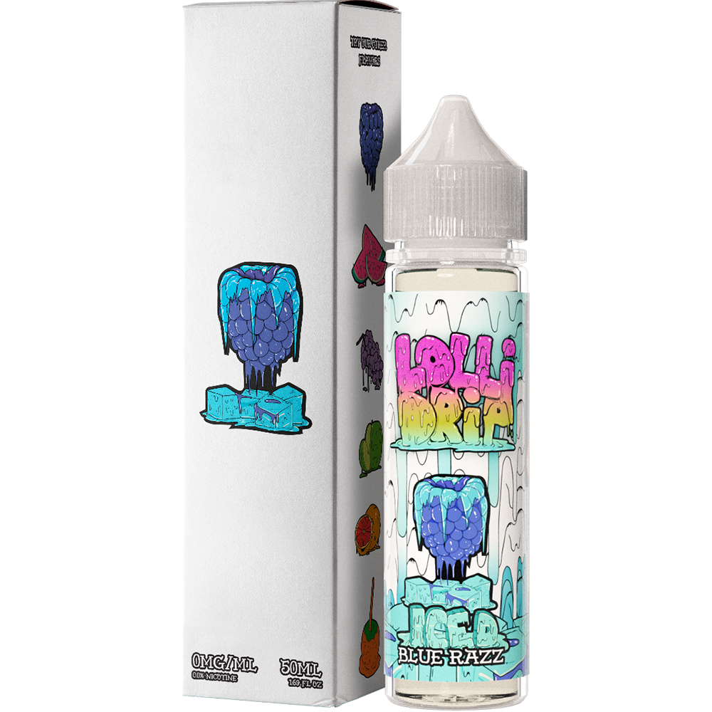 My Vapery Blue Razz Iced E-Liquid by Lollidrip 50ml Shortfill