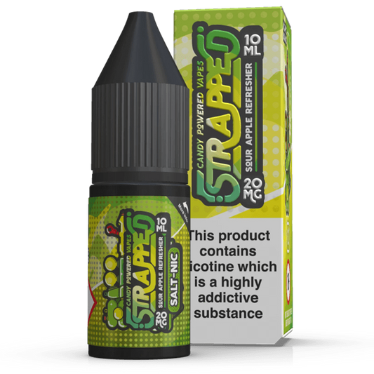 Sour Apple Refresher Nic Salt by Strapped 10ml-10mg
