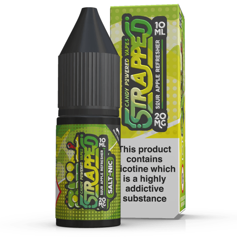 Sour Apple Refresher Nic Salt by Strapped 10ml-10mg