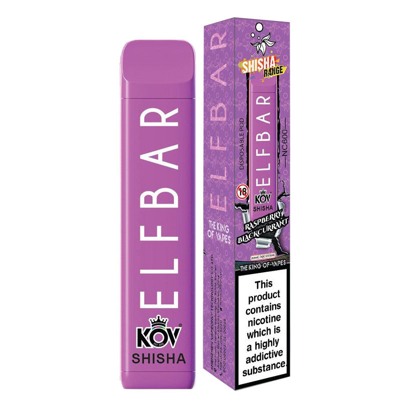 Elf Bar NC600 Shisha Disposable Vape Device - Raspberry Blackcurrant