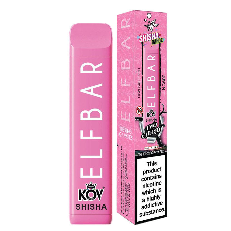 Elf Bar NC600 Shisha Disposable Vape Device - Two Cherry