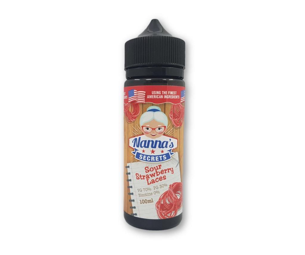 Sour Strawberry Laces E-liquid by Nanna's Secret 50ml Shortfill