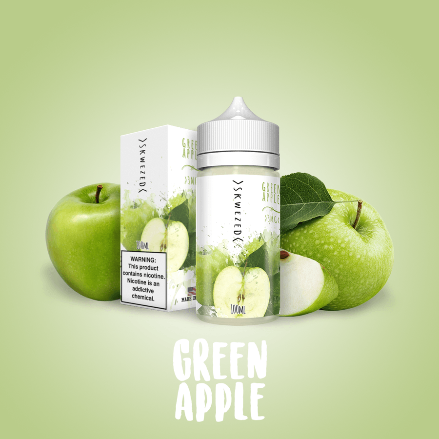 Skwezed - Green Apple E-Liquid 0mg 50ml Shortfill