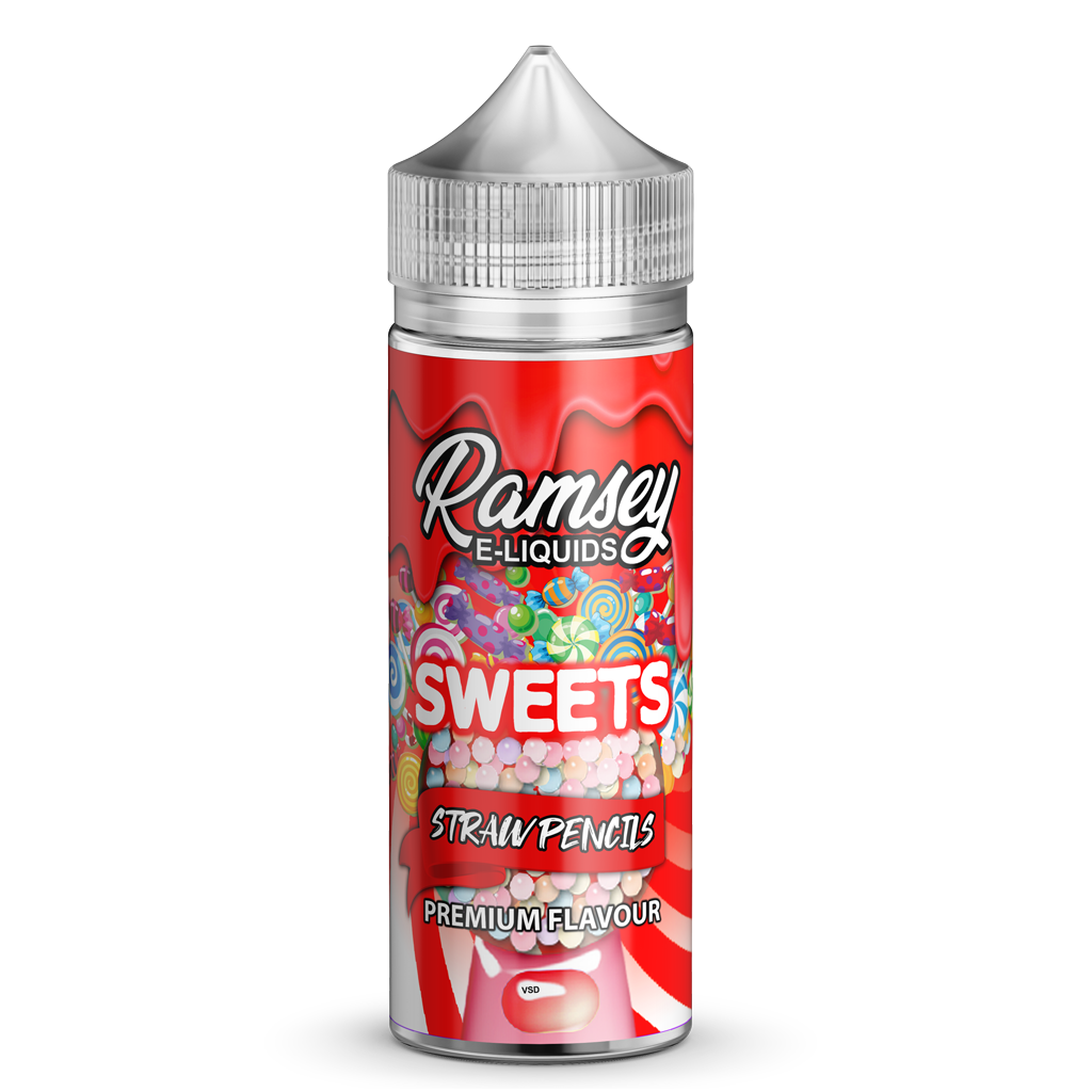 Ramsey E-Liquids Sweets Strawberry Pencils 0mg 100ml Short Fill E-Liquid