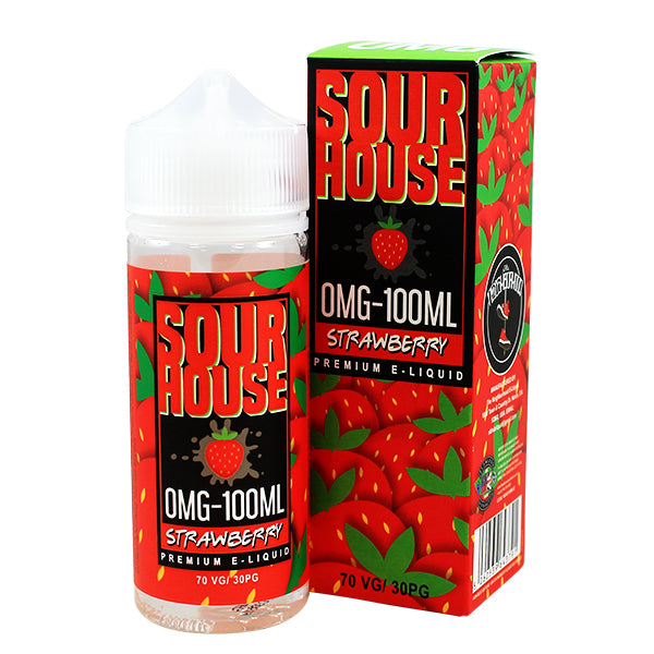 Sour Strawberry E-liquid by Sour House 100ml Shortfill