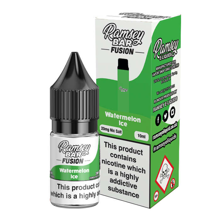 Ramsey E-Liquids Fusion Watermelon Ice 10ml Nic Salt-10mg